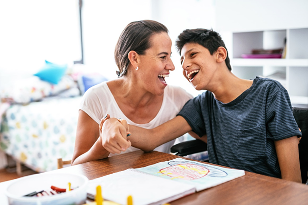 Child with counselor
